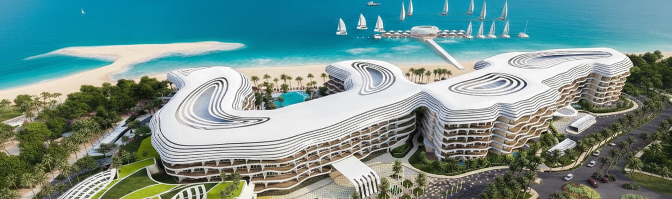 Oman coastline resort illustration